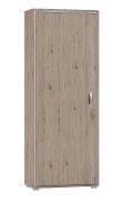 Kast Cianjur 14, kleur: Eik / Wit - Afmetingen: 209 x 60 x 40 cm (H x B x D)