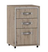 Ladeblok / rolcontainer Cianjur 18, kleur: eik / wit - afmetingen: 70 x 45 x 45 cm (H x B x D)