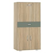 Kast Ciomas 08, kleur: Sonoma eiken / grijs - Afmetingen: 145 x 74 x 40 cm (H x B x D)