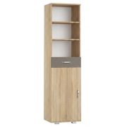 Half openkast Ciomas 29, kleur: Sonoma eiken / grijs - afmetingen: 190 x 50 x 40 cm (H x B x D)