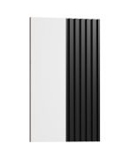 Spiegel met zwarte lamellen, elegant design, 110 x 67 x 4 cm, ABS randen, hoogwaardige afwerking, gemakkelijk te combineren
