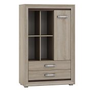 Ladenkast / highboard kast Kundiawa 13, kleur: Sonoma eiken licht / Sonoma eiken donker - afmetingen: 140 x 90 x 40 cm (H x B x D)