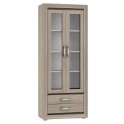 Vitrinekast Kundiawa 30, kleur: Sonoma eiken licht / Sonoma eiken donker - afmetingen: 200 x 80 x 40 cm (H x B x D)