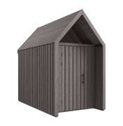 Tuinhuisje met zadeldak | Driehoekige ramen | Grijs-bruin | Grondoppervlakte: 4,50 m² | Scandinavische stijl | Buitenafmetingen: 162,4 x 207,7 cm | Malmö 20