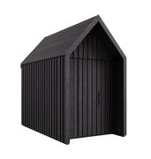 Tuinhuis / berging in Scandinavisch design / Zwart / Grondoppervlakte: 4,50 m² / Zadeldak / Vurenhout / buitenmaten: 162,4 x 207,7 cm / Malmö 01