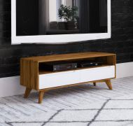 TV-onderkast Timaru 23 wilde eik geolied / wit, deels massief - Afmetingen: 48 x 120 x 40 cm (H x B x D)