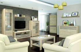 Woonkamer compleet - Set A Mesquite, 8 stuks, kleur: Sonoma lichte eik / Sonoma truffel eiken