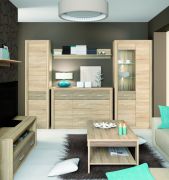 Woonkamer compleet - Set C Mesquite, 7 delig, kleur: Sonoma lichte eik / Sonoma truffel eiken
