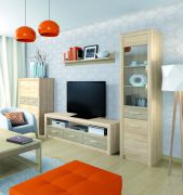 Woonkamer compleet - Set D Mesquite, 5 delig, kleur: Sonoma lichte eik / Sonoma truffel eiken