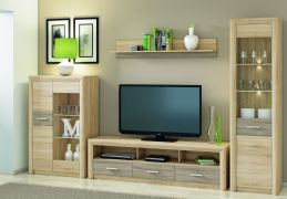 Woonkamer compleet - Set H Mesquite, 4 stuks, kleur: Sonoma lichte eik / Sonoma truffel eiken