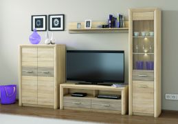Woonkamer compleet - Set I Mesquite, 4 stuks, kleur: Sonoma lichte eik / Sonoma truffel eiken