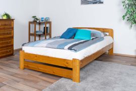 Eenpersoonsbed / logeerbed massief grenen, kleur eikenhout A7, incl. lattenbodem - afmetingen: 120 x 200 cm