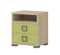 Kinderkamer - Nachtkastje Benjamin 07, kleur: beuken / olijf - 50 x 44 x 37 cm (h x b x d)