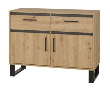 Ladekast /dressoir Kanel 10, kleur: eiken / antraciet - Afmetingen: 83 x 110 x 41 cm (H x B x D)
