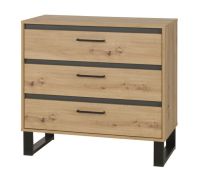 Ladekast /dressoir Kanel 11, Kleur: Eiken / Antraciet - Afmetingen: 83 x 90 x 41 cm (H x B x D)