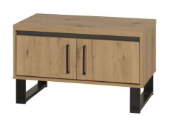 Bank met opbergruimte / schoenenkast Kanel 15, kleur: eiken / antraciet - afmetingen: 48 x 80 x 41 cm (H x B x D)