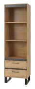 Open kast Kanel 05, Kleur: Eiken / Antraciet - Afmetingen: 195 x 60 x 41 cm (H x B x D)