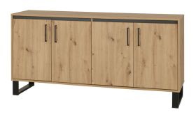 Ladekast /dressoir Kanel 07, kleur: eiken / antraciet - afmetingen: 83 x 170 x 41 cm (H x B x D)