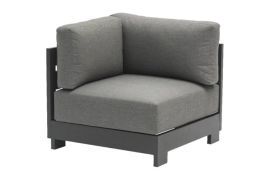 Hoekfauteuil London met dikke vulling, kleur: antraciet, stof: donkergrijs, 840 x 840 x 670 mm, TPU-coating voor duurzaamheid en bestendigheid