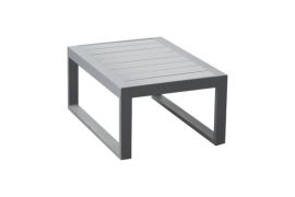 Tuinlounge bijzettafel Lissabon - Kleur: grijs aluminium, 690 x 500 x 320 mm, duurzaam aluminium frame, robuust en weerbestendig materiaal