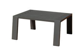 Tuinloungetafel Neapel van gepoedercoat aluminium, kleur: antraciet, 530 x 530 x 280 mm, tafelblad van aluminium latten, stabiel en robuust