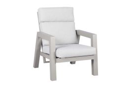 Tuinstoel Verona met armleuningen - Kleur: grijs aluminium, 755 x 876 x 965 x 330 mm, frame / ombouw van aluminium, UV-bestendig, weerbestendig, tuinmeubilair