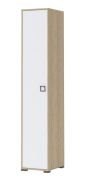 Drehtürenschrank / Kleiderschrank 16, Farbe: Buche / Weiß - 236 x 44 x 56 cm (H x B x T)