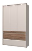 Kledingkast met 3 deuren Papauta 03, kleur: kasjmier / donker eiken - Afmetingen: 226 x 142 x 60 cm (H x B x D)