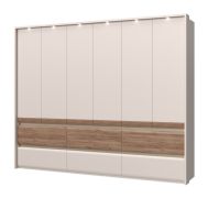 Kledingkast met 6 deuren Papauta 12, kleur: Cashmere / Donkere Eik - afmetingen: 226 x 277 x 60 cm (H x B x D)