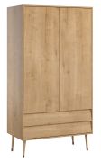 Draaideurkast / kledingkast Peetu 02, kleur: eiken - Afmetingen: 191 x 100 x 55 cm (H x B x D)