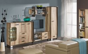 Woonkamer compleet - Set E Sichling, 6 delig, kleur: bruin eiken