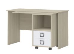 Bureau 29, kleur: Essen/wit - Afmetingen: 76 x 125 x 60 cm (H x B x D)