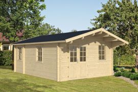 tuinhuis / chalet Scharnock 04 incl. vloer - 70 mm blokhut profielplanken, grondoppervlakte: 24,1 m², zadeldak