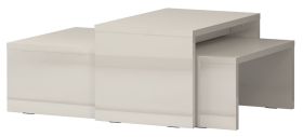 Salontafel Garim 43, 2 delen, kleur: Beige hoogglans