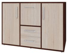 Ladekast / Highboard kast Curug 07, kleur: walnoot / iep - afmetingen: 96 x 140 x 44 cm (H x B x D)