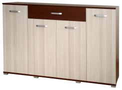 Lowboard kast / dressoir Cikupa 07, kleur: walnoot / iep - afmetingen: 103 x 160 x 40 cm (H x B x D)