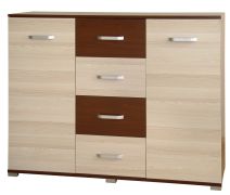 Lowboard kast / dressoir Cikupa 39, kleur: walnoot / iep - afmetingen: 103 x 130 x 40 cm (H x B x D)