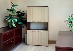Highboard kast Cikupa 44, kleur: walnoten / iep - afmetingen: 160 x 90 x 40 cm (H x B x D)
