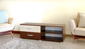 TV-onderkast Cikupa 14, kleur: walnoten / iep - afmetingen: 43 x 120 x 43 cm (H x B x D)