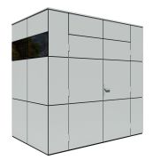 Tuinberging / fietsenberging, gereedschap schuur in lichtgrijs, dubbele ramen, prefab elementen berging, grondoppervlakte: 3,51 m²