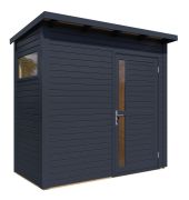 Berging / tuinhuis met platdak, incl. vloer, tuinhuisje, gereedschapshok, 2,34 x 1,15 meter, antraciet, prefab elementenbouw tuinkast