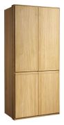 Kledingkast / Draaideurkast Fazenda 01, kleur: onbehandeld, semi massief eiken – 222 x 104 x 61 cm (H x B x D)