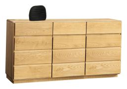 Ladekast / sideboard kast Fazenda 20, kleur: naturel, gedeeltelijk massief eiken - 90 x 177 x 46 cm (H x B x D)