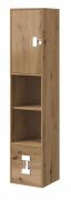Jeugdkamer - kast Garian 06, kleur: eiken / wit, afmetingen: 191 x 40 x 40 cm (H x B x D)