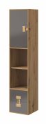 Jeugdkamer - kast Garian 06, kleur: eiken / grijs, afmetingen: 191 x 40 x 40 cm (H x B x D)