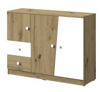 Dressoir / kast Sirte 07, kleur: eiken / wit mat - afmetingen: 90 x 120 x 40 cm (H x B x D)