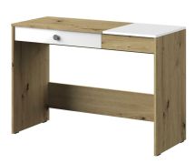 Bureau Sirte 10, kleur: eiken / wit / grijs hoogglans - afmetingen: 82 x 120 x 50 cm (H x B x D)