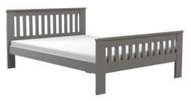 Eenpersoonsbed / twijfelaar Caesio 04, massief, kleur: antraciet - ligvlak: 140 x 200 (b x l)