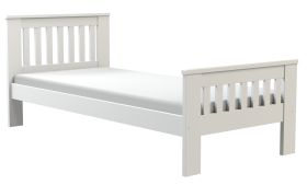 Eenpersoonsbed / logeerbed Caesio 04, massief, kleur: wit - ligvlak: 90 x 200 (b x l)
