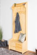 Kapstok / garderobe massief grenen naturel 31 - Afmetingen 200 x 72 x 37 cm